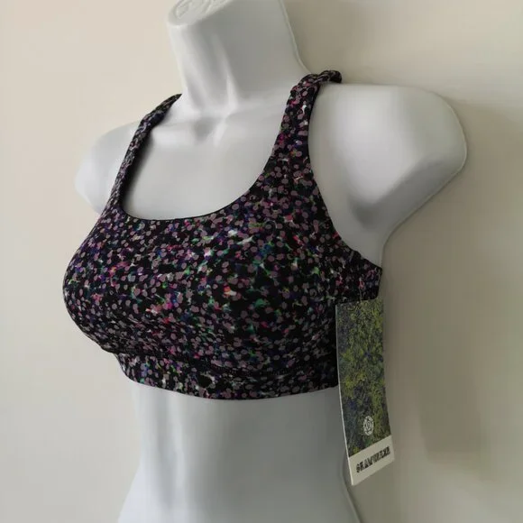 SOLD!  NWT LULULEMON SEAWHEEZE Reflective Print B/C Cup All Sport Energy Bra 4 - Picture 2 of 6